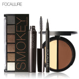 FOCALLURE 6 Warm Nude Paleta de sombras de ojos Black Volume Mascara Eyeliner Pen Doble color Bronceador Resaltador en polvo en polvo