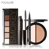 FOCALLURE 6 Warm Nude Paleta de sombras de ojos Black Volume Mascara Eyeliner Pen Doble color Bronceador Resaltador en polvo en polvo