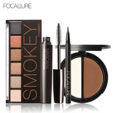 FOCALLURE 6 Warm Nude Paleta de sombras de ojos Black Volume Mascara Eyeliner Pen Doble color Bronceador Resaltador en polvo en polvo