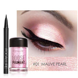 FOCALLURE Makeup Set Polvo de sombra de ojos con delineador de ojos y sombra de sombra de ojos brillante para maquillaje de ojos cosmético