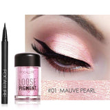 FOCALLURE Makeup Set Polvo de sombra de ojos con delineador de ojos y sombra de sombra de ojos brillante para maquillaje de ojos cosmético