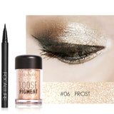 FOCALLURE Makeup Set Polvo de sombra de ojos con delineador de ojos y sombra de sombra de ojos brillante para maquillaje de ojos cosmético