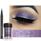 FOCALLURE Makeup Set Polvo de sombra de ojos con delineador de ojos y sombra de sombra de ojos brillante para maquillaje de ojos cosmético