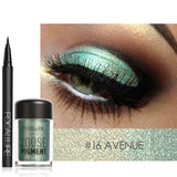 FOCALLURE Makeup Set Polvo de sombra de ojos con delineador de ojos y sombra de sombra de ojos brillante para maquillaje de ojos cosmético