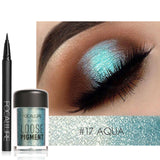 FOCALLURE Makeup Set Polvo de sombra de ojos con delineador de ojos y sombra de sombra de ojos brillante para maquillaje de ojos cosmético