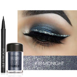 FOCALLURE Makeup Set Polvo de sombra de ojos con delineador de ojos y sombra de sombra de ojos brillante para maquillaje de ojos cosmético