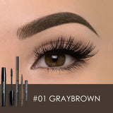Juego de maquillaje Focallure Eyes Máscara para pestañas 3D y caliente y lápiz de cejas 3 en 1 automático Perfecto para maquillaje