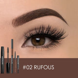 Juego de maquillaje Focallure Eyes Máscara para pestañas 3D y caliente y lápiz de cejas 3 en 1 automático Perfecto para maquillaje