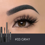 Juego de maquillaje Focallure Eyes Máscara para pestañas 3D y caliente y lápiz de cejas 3 en 1 automático Perfecto para maquillaje