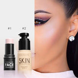 Focallure face Makeup Set Face Foundation base de maquillaje y Bling Barra de resaltado A prueba de agua Silver Shimmer Light Set de cosméticos