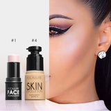 Focallure face Makeup Set Face Foundation base de maquillaje y Bling Barra de resaltado A prueba de agua Silver Shimmer Light Set de cosméticos