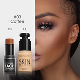 Focallure face Makeup Set Face Foundation base de maquillaje y Bling Barra de resaltado A prueba de agua Silver Shimmer Light Set de cosméticos