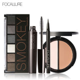 FOCALLURE 6 Warm Nude Paleta de sombras de ojos Black Volume Mascara Eyeliner Pen Doble color Bronceador Resaltador en polvo en polvo
