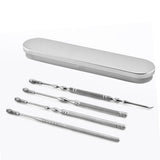 4 unids / 7 unids limpiador de cera del oído limpiador de acero inoxidable oreja recoger cuchara cera de oído retiro de cureta kit de herramientas limpiador