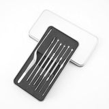 4 unids / 7 unids limpiador de cera del oído limpiador de acero inoxidable oreja recoger cuchara cera de oído retiro de cureta kit de herramientas limpiador